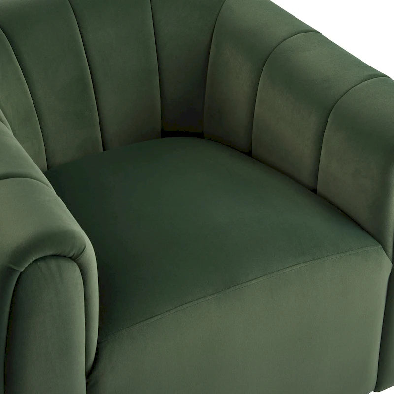 Modern Boucle Swivel Club Chair Tub Design 360 Degree Rotation Channel Back