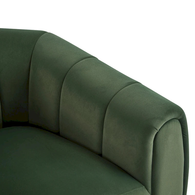Modern Boucle Swivel Club Chair Tub Design 360 Degree Rotation Channel Back