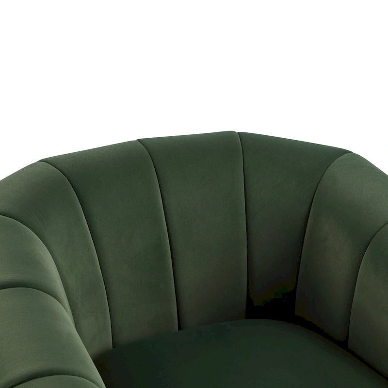 Modern Boucle Swivel Club Chair Tub Design 360 Degree Rotation Channel Back