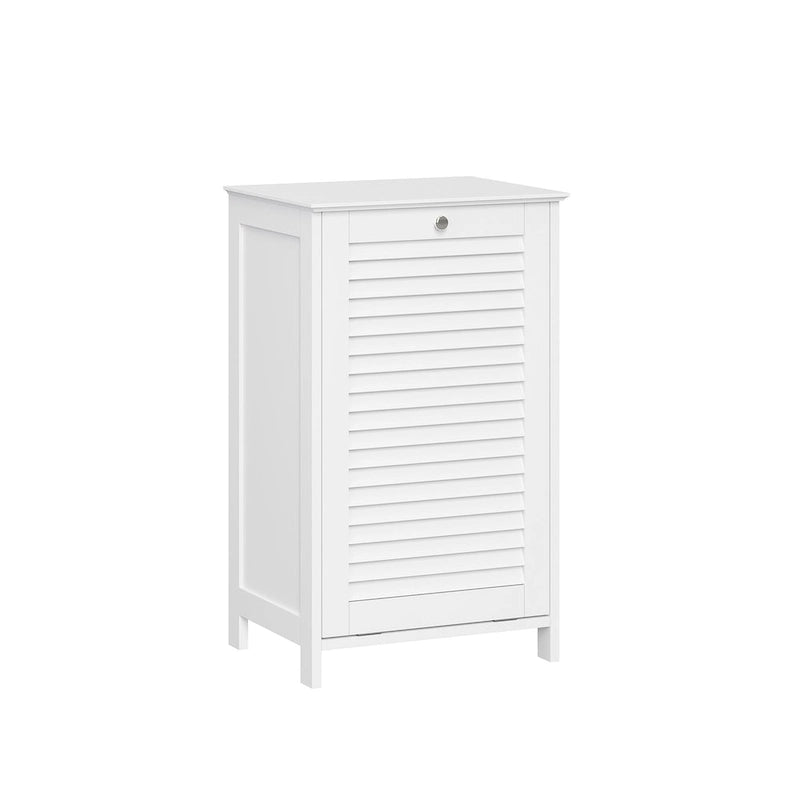 Tilt-Out Laundry Hamper Cabinet Shutter Door White MDF Removable Cloth Bag
