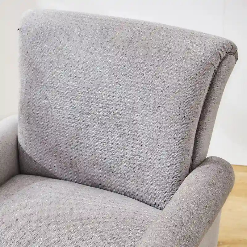 Mid-Century Wingback Accent Armchair Nailhead Trim Polyester Solid Wood Legs