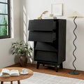 4-drawer Dresser Wood Tall Chest of Drawers for Bedroom Living Room