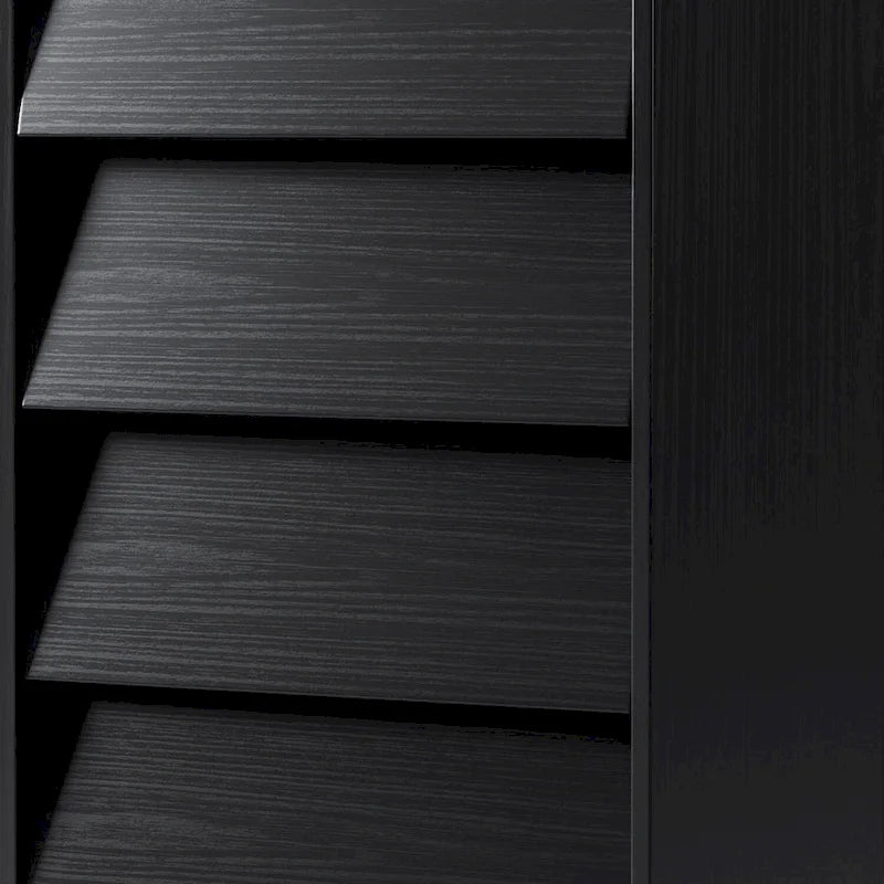 4 Drawer Tall Dresser Chest Bevel Push Open MDF Solid Wood Legs Brown Black